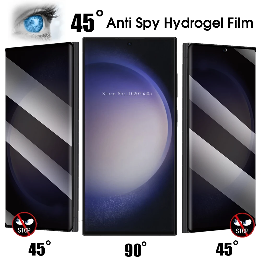 Privacy Screen Protectors for Samsung Galaxy S23 Ultra Plus Anti Glare Tempered Glass 3D Full Cover Film S23 Plus Ultra Glass thumbnail 3