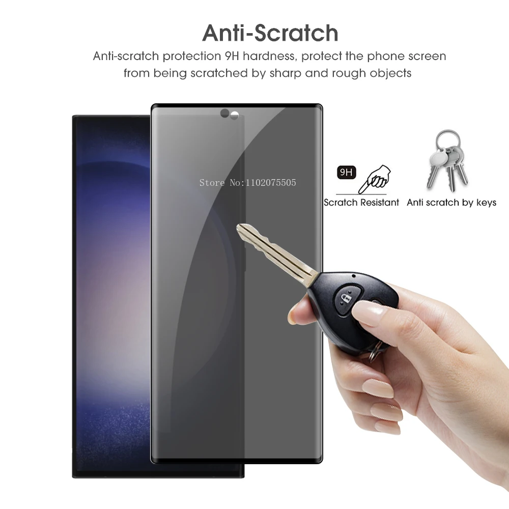 Privacy Screen Protectors for Samsung Galaxy S23 Ultra Plus Anti Glare Tempered Glass 3D Full Cover Film S23 Plus Ultra Glass thumbnail 4