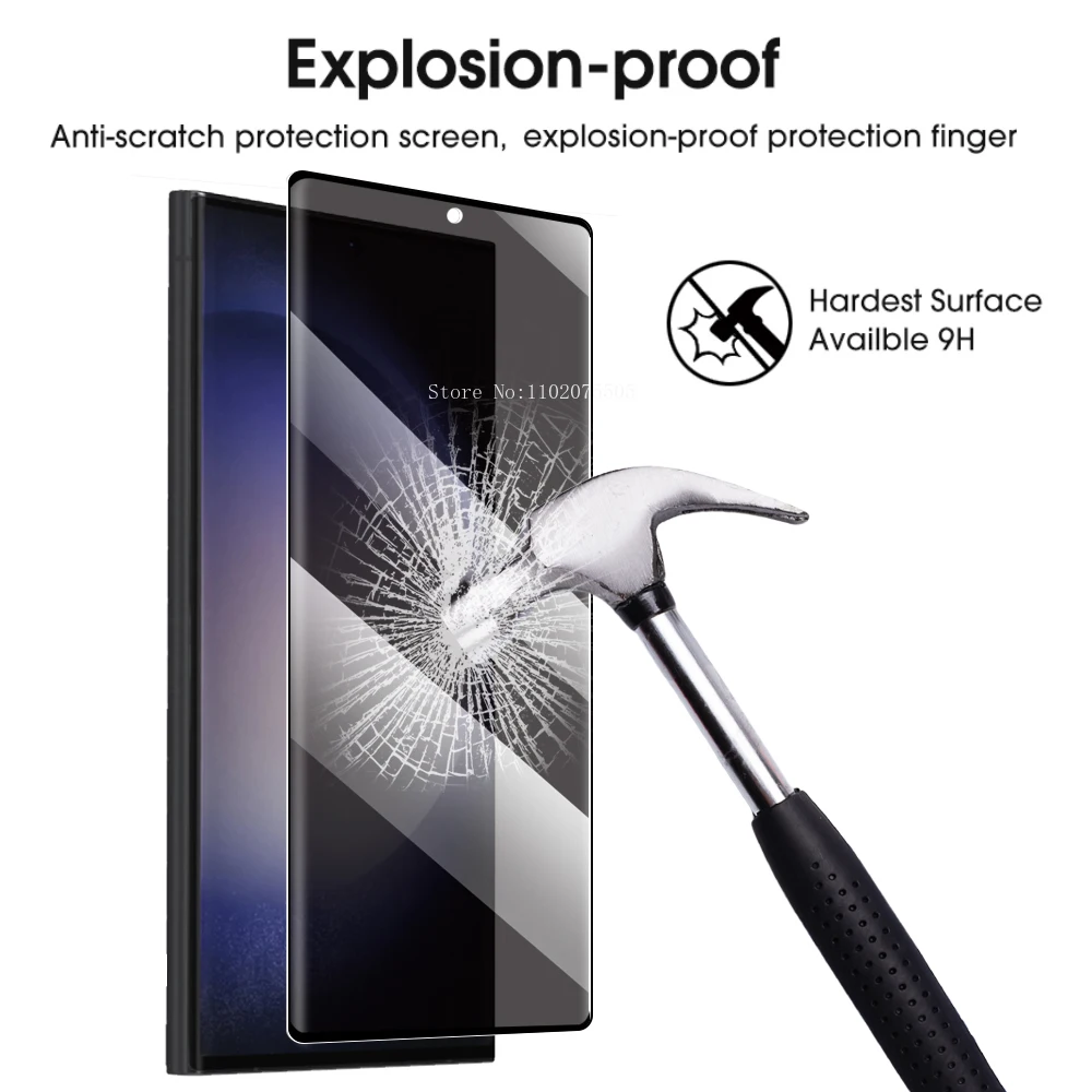 Privacy Screen Protectors for Samsung Galaxy S23 Ultra Plus Anti Glare Tempered Glass 3D Full Cover Film S23 Plus Ultra Glass thumbnail 5