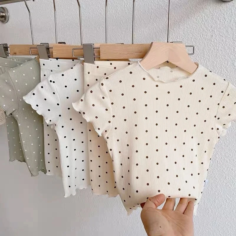 Baby Girl Nightgown Floral Suit Baby Full Printed T-shirts Summer 2pcs Toddler Girls Trendy Short Sleeve Pajamas Set Home Wear thumbnail 5