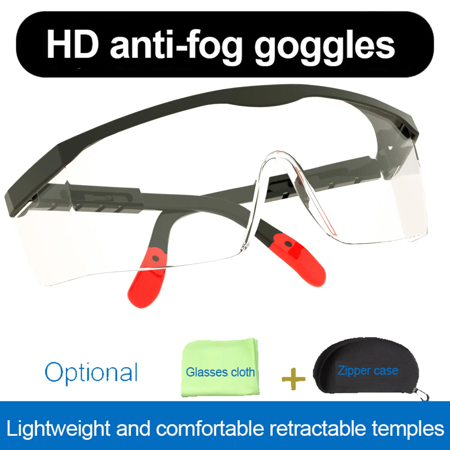 Safety Glasses Dustproof EN166 Ansi Z87 Prescription Goggles Fashion Eyewear Anti Fog Clear Spectacles Rubber Leg Eye Protection thumbnail 2