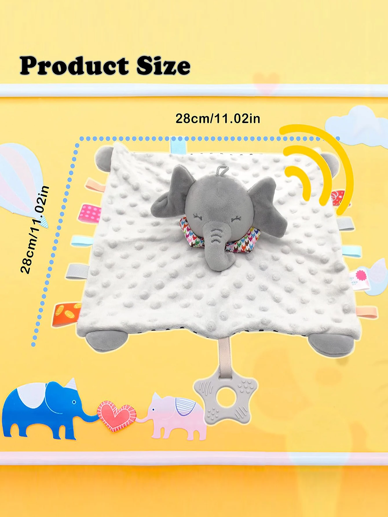 Newborn Baby Plush Stuffed Toys Cute Animal Blanket Comforter Bunny Elephant Soothe Appease Sleeping Towel Baby Gift thumbnail 5