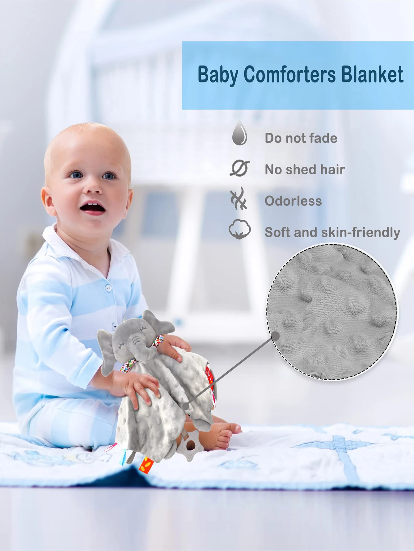 Newborn Baby Plush Stuffed Toys Cute Animal Blanket Comforter Bunny Elephant Soothe Appease Sleeping Towel Baby Gift thumbnail 3