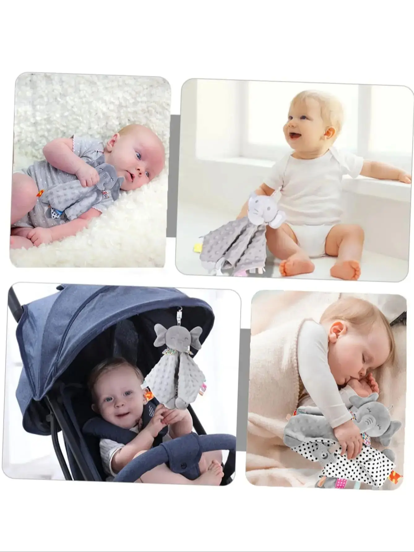 Newborn Baby Plush Stuffed Toys Cute Animal Blanket Comforter Bunny Elephant Soothe Appease Sleeping Towel Baby Gift thumbnail 2