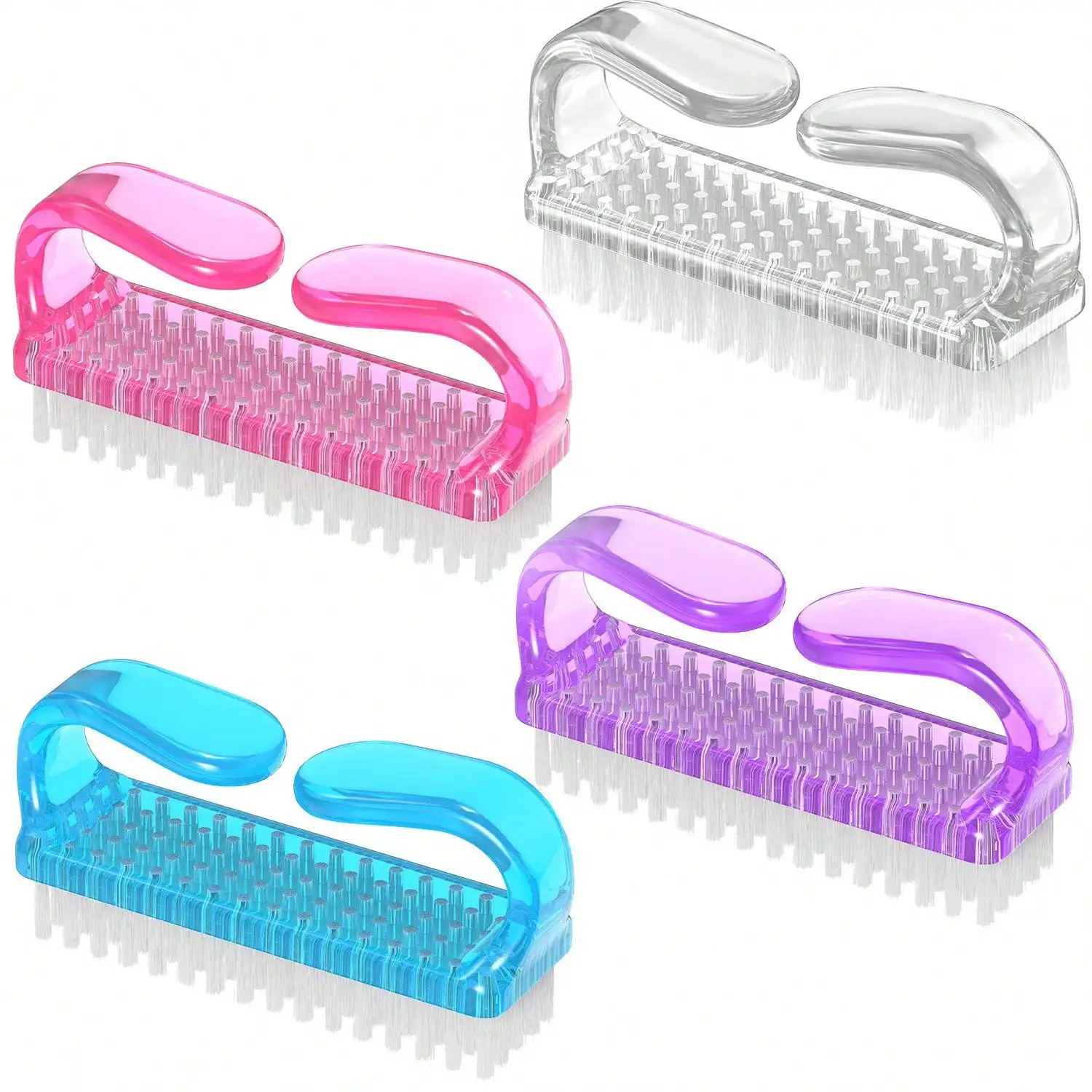 4pcs/Set Nail Art Tools Kit With Large Nail Polish Brush, Dust Brush, Cleaning Brush And Cuticle Pusher