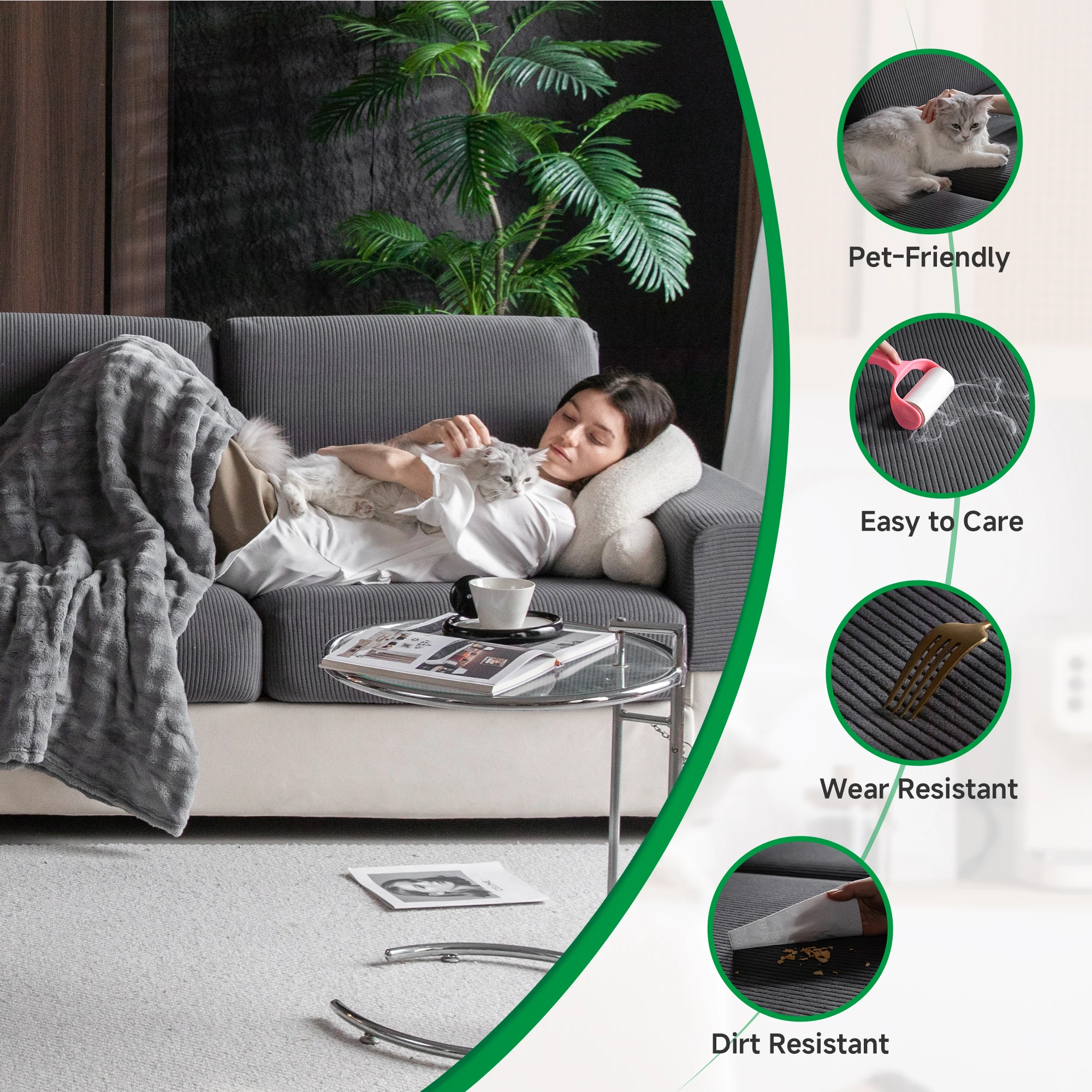 Waterproof Sofa Cover Luxury Adjustable Elastic Couch Cover for Living Room Sofa Seat Cover 1 2 3 4 seater l shaped full set thumbnail 2