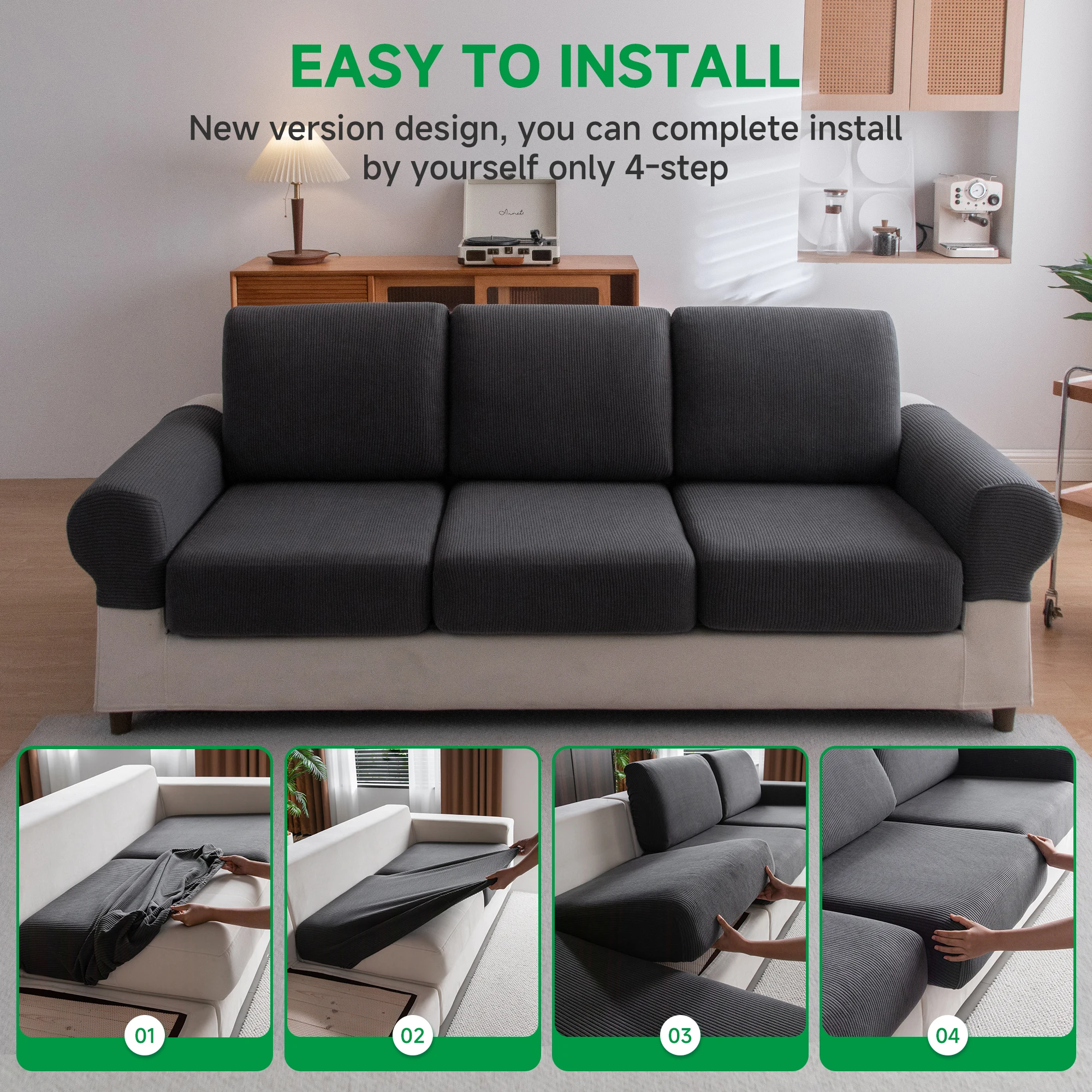 Waterproof Sofa Cover Luxury Adjustable Elastic Couch Cover for Living Room Sofa Seat Cover 1 2 3 4 seater l shaped full set thumbnail 3