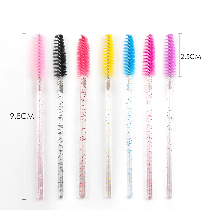 New 5/25/50Pcs Wholesale Crystal Eyelashes Brush Applicator Eyelash Brushes Plastic Mascara Wand Lashes Extension Makeup Beauty thumbnail 6