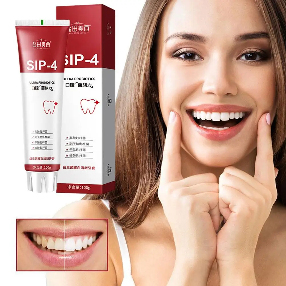 Sip-4 Probiotic Toothpaste Brightening Stain Removing Sp-6 Probiotic Toothpaste Fresh Breath Teeth Whiten Toothpaste 100g/120g thumbnail 2