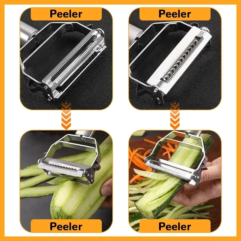 Multifunctional Kitchen Peeler Vegetable Fruit Peeler Stainless Steel Durable Potato Slicer Household Shredder Carrot Peeler thumbnail 5