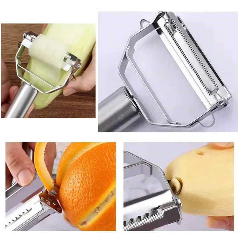 Multifunctional Kitchen Peeler Vegetable Fruit Peeler Stainless Steel Durable Potato Slicer Household Shredder Carrot Peeler thumbnail 4