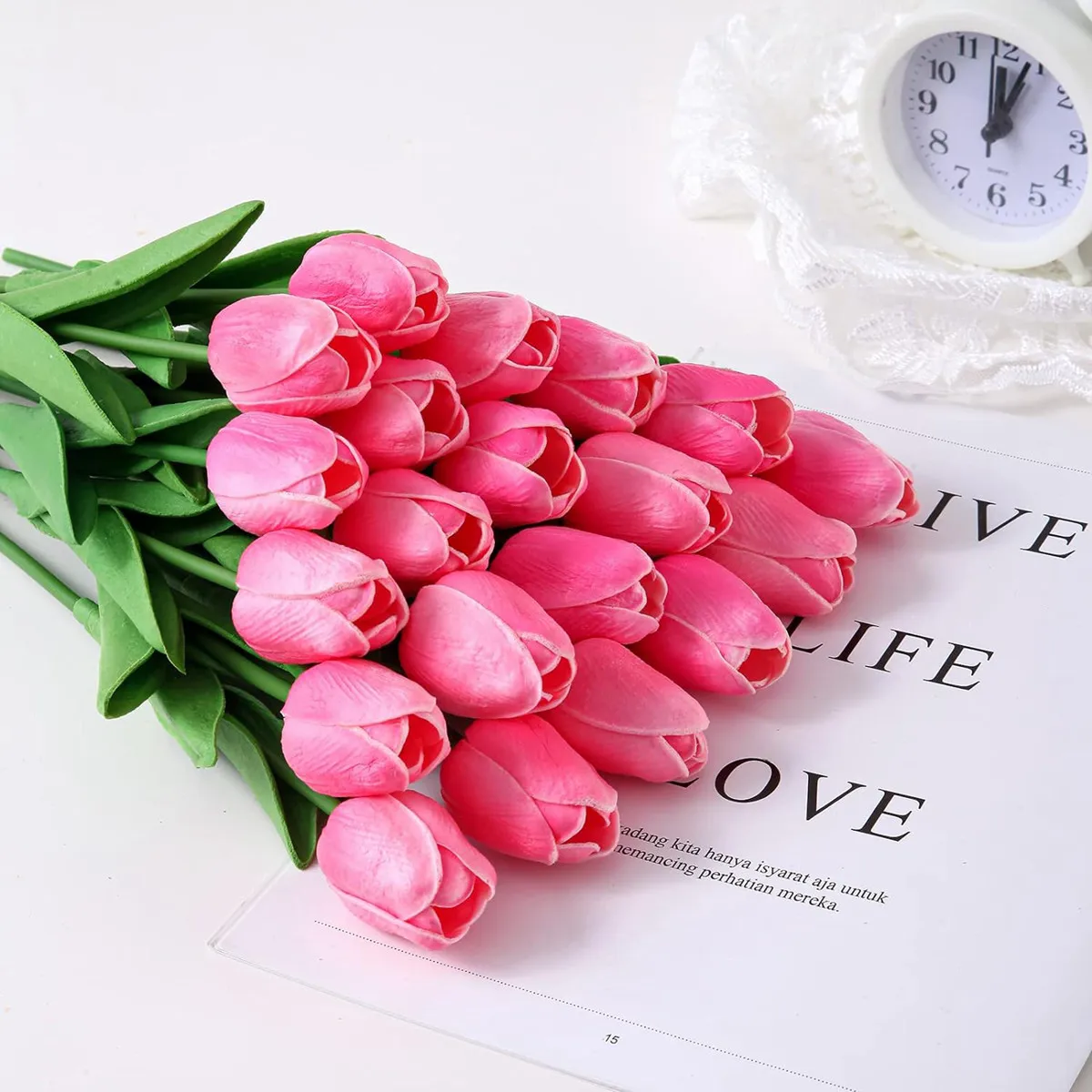 10Pcs Artificial Flower Realistic Touch Tulip Scrapbooking Vase Home Decor Wedding Garden Arch Garland  Mother's Day Bouquet diy thumbnail 3