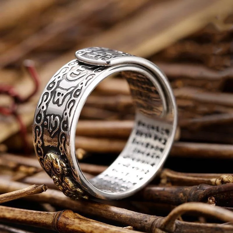 Chinese Feng Shui Pixiu Ring Silver Plated Copper Coins Adjustable Rings for Women Men Amulet Wealth Lucky Jewelry Birthday Gift thumbnail 2