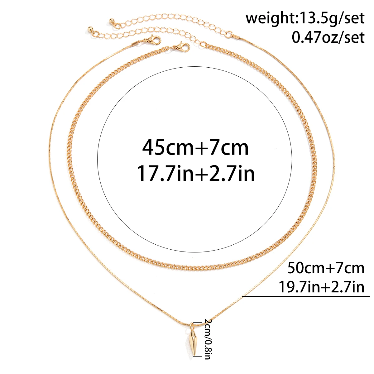 KunJoe 2pcs/set Stainless Steel Metal Rivet Pendant Thin Snake Chain Necklace for Men Punk Silver Color Cuban Link Chain Choker thumbnail 6