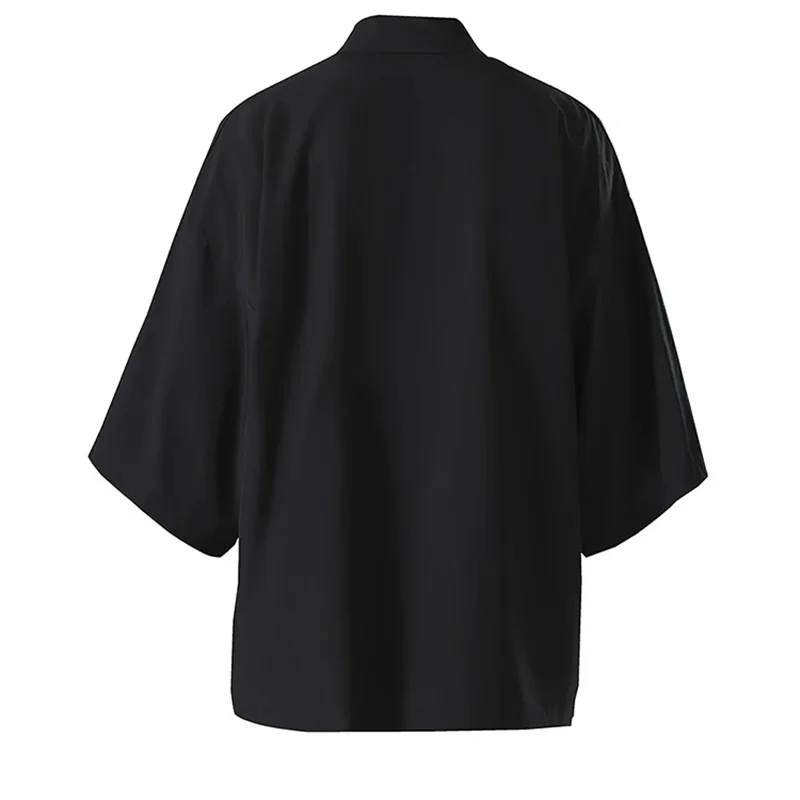 Black Samurai Clothing Japanese Style Cosplay Kimonos Shirt Traditional Haori for Women Men Harajuku Fashion Cardigan Yukata thumbnail 5