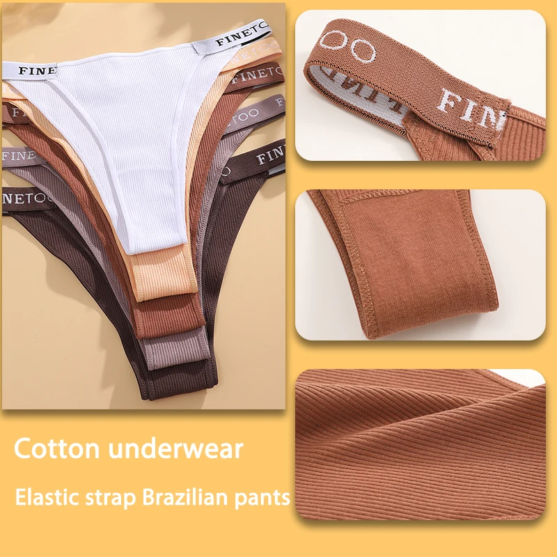 5PCS/Set Sexy Lingerie Women Cotton Panties Finetoo Letter Low Waist Female Briefs Underwear Comfort Underpants Women Intimates thumbnail 5