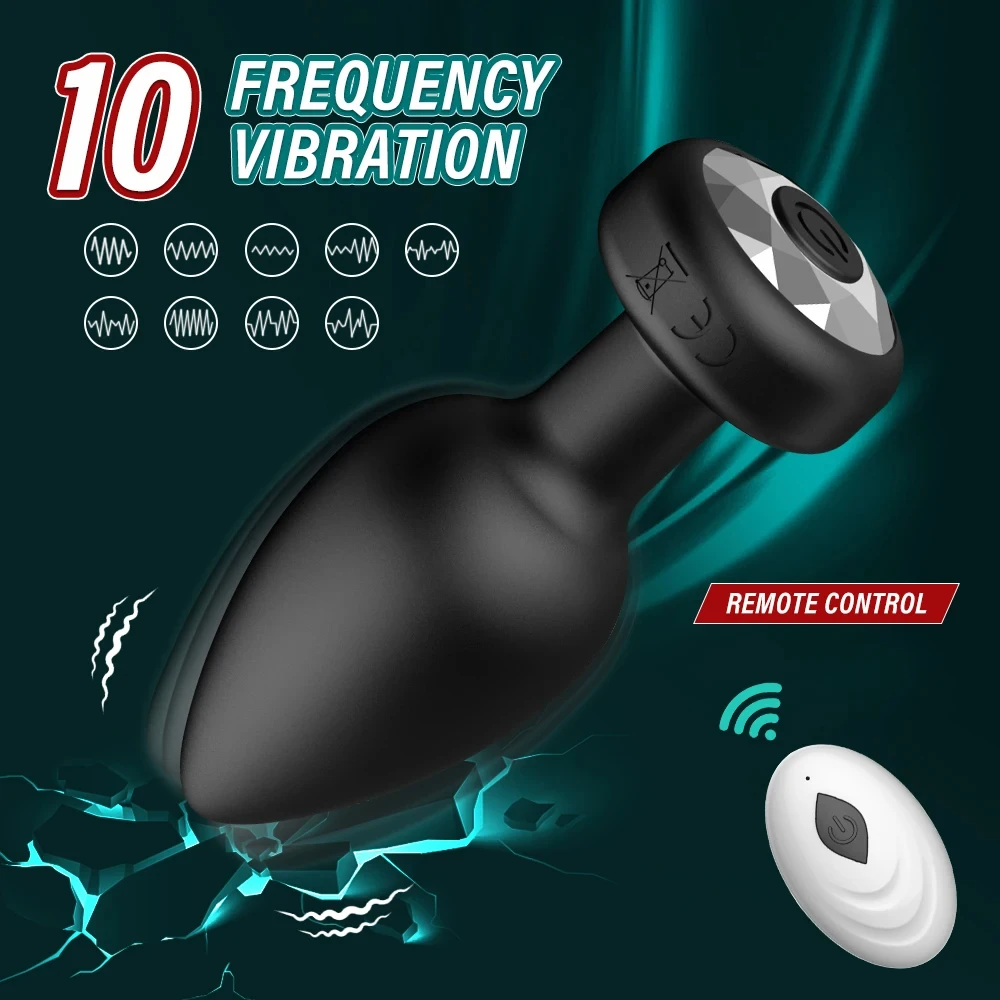 10 Speeds Anal Plug Vibrator Remote Control Butt Plug Men Prostate Massage Female Masturbator Adult Sex Toys for Women Men Gay thumbnail 2