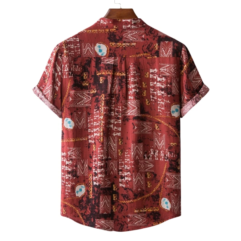 Casual Shirts For Men Shirt T-shirts Man 2024 New Men's Clothing Fashion Blouses Social Luxury Hawaiian Cotton High Quality thumbnail 2