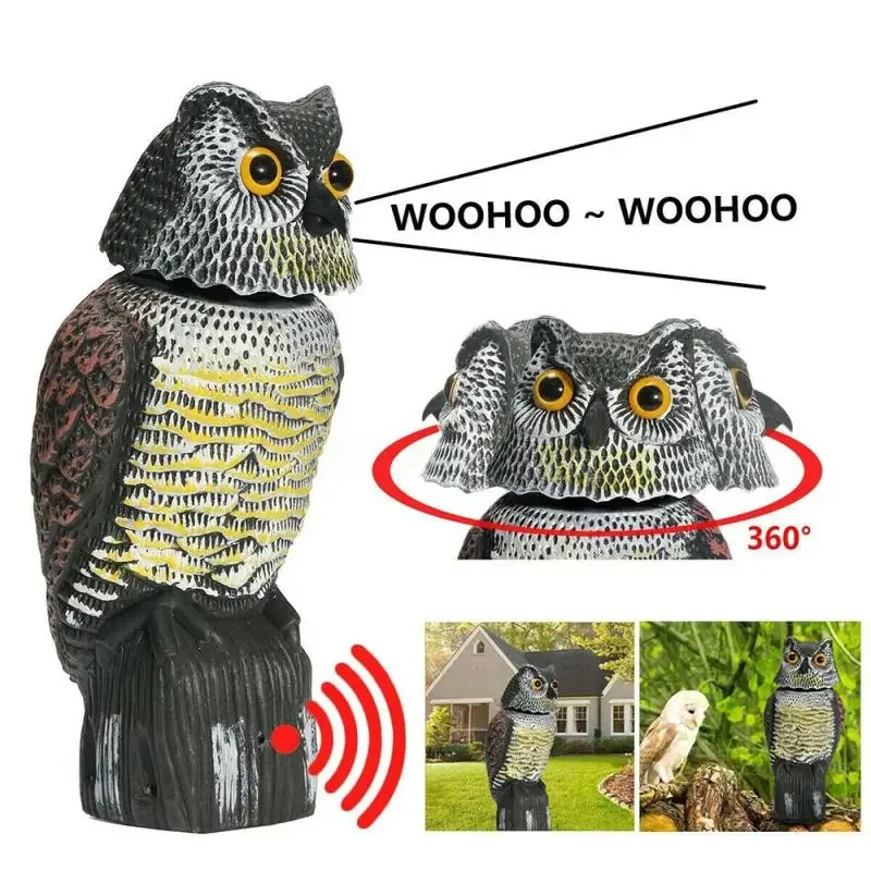 Lifelike Owl Decoy For Bird Scaring Pest Control Realistic Scarecrow For Garden And Yard Protection thumbnail 5