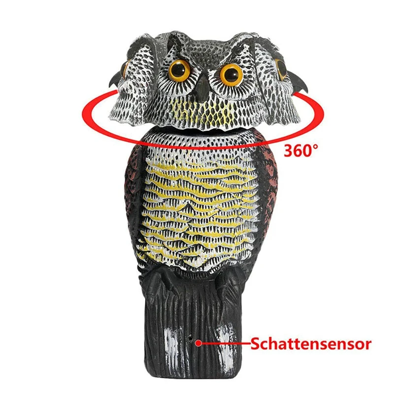 Lifelike Owl Decoy For Bird Scaring Pest Control Realistic Scarecrow For Garden And Yard Protection thumbnail 3