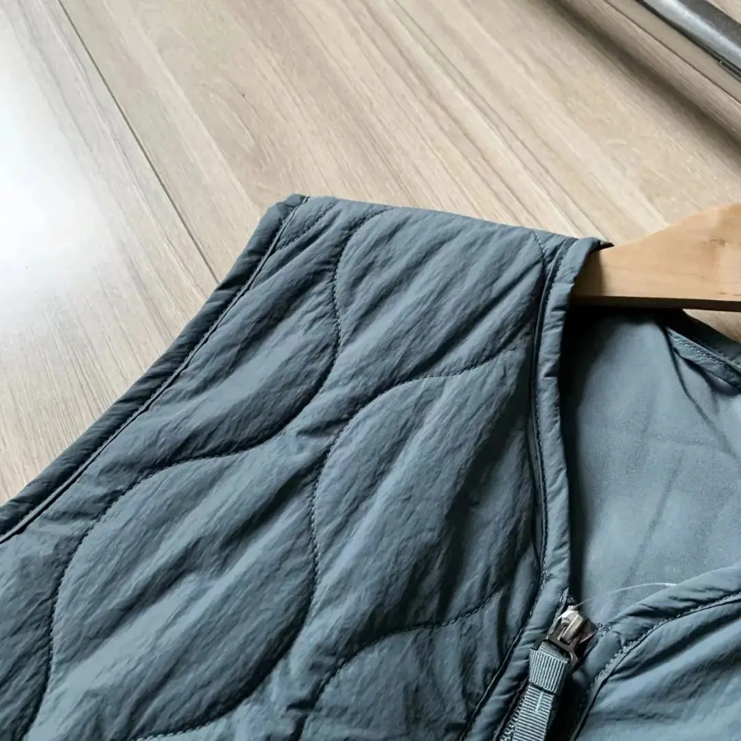 Winter Mountain Style Gourd Pattern Cotton Padded Windproof Waterproof Vest Casual Lightweight Thin Cardigan Sleeveless Jacket thumbnail 6