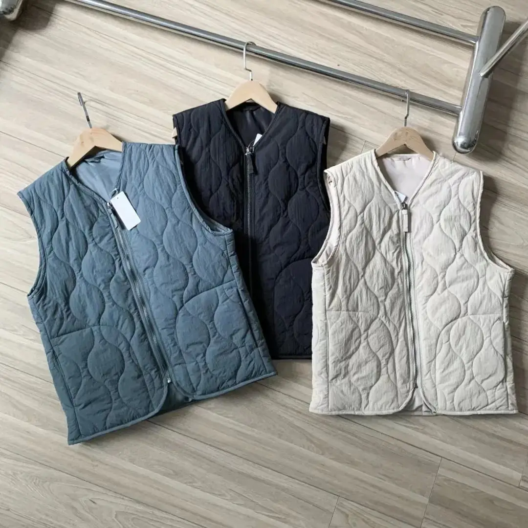 Winter Mountain Style Gourd Pattern Cotton Padded Windproof Waterproof Vest Casual Lightweight Thin Cardigan Sleeveless Jacket thumbnail 2