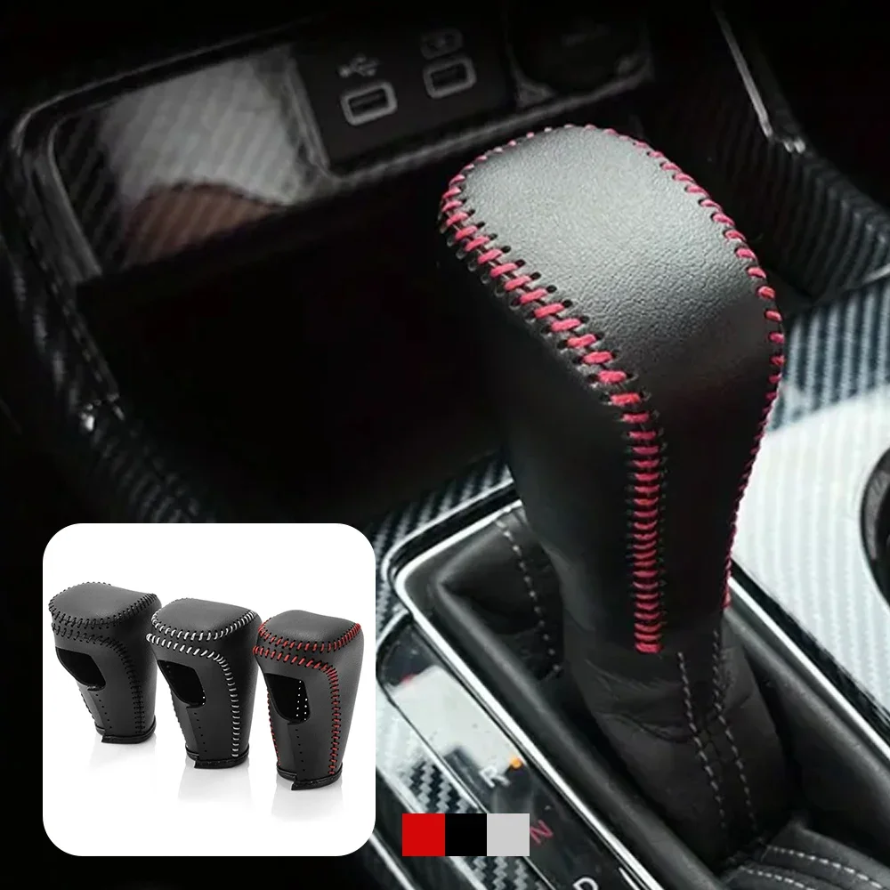 Leather Car Gear Shift Knob Cover for Honda CRV HR-V Civic Accord 2023 2024 Auto Accessories thumbnail 3