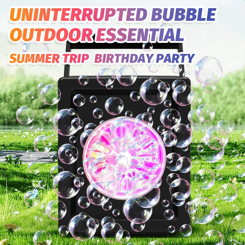 10 hole fully automatic bubble blowing handheld electric bubble machine toy outdoor birthday without battery and bubble water thumbnail 3