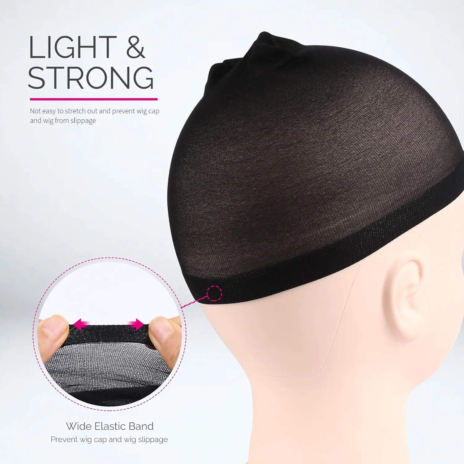 Wig Cap 4PCS Nylon Wig Caps Black Nude Wig Caps for Women Stocking Wig Caps for Halloween Cosplay for Women Men Kids Daily Use thumbnail 2