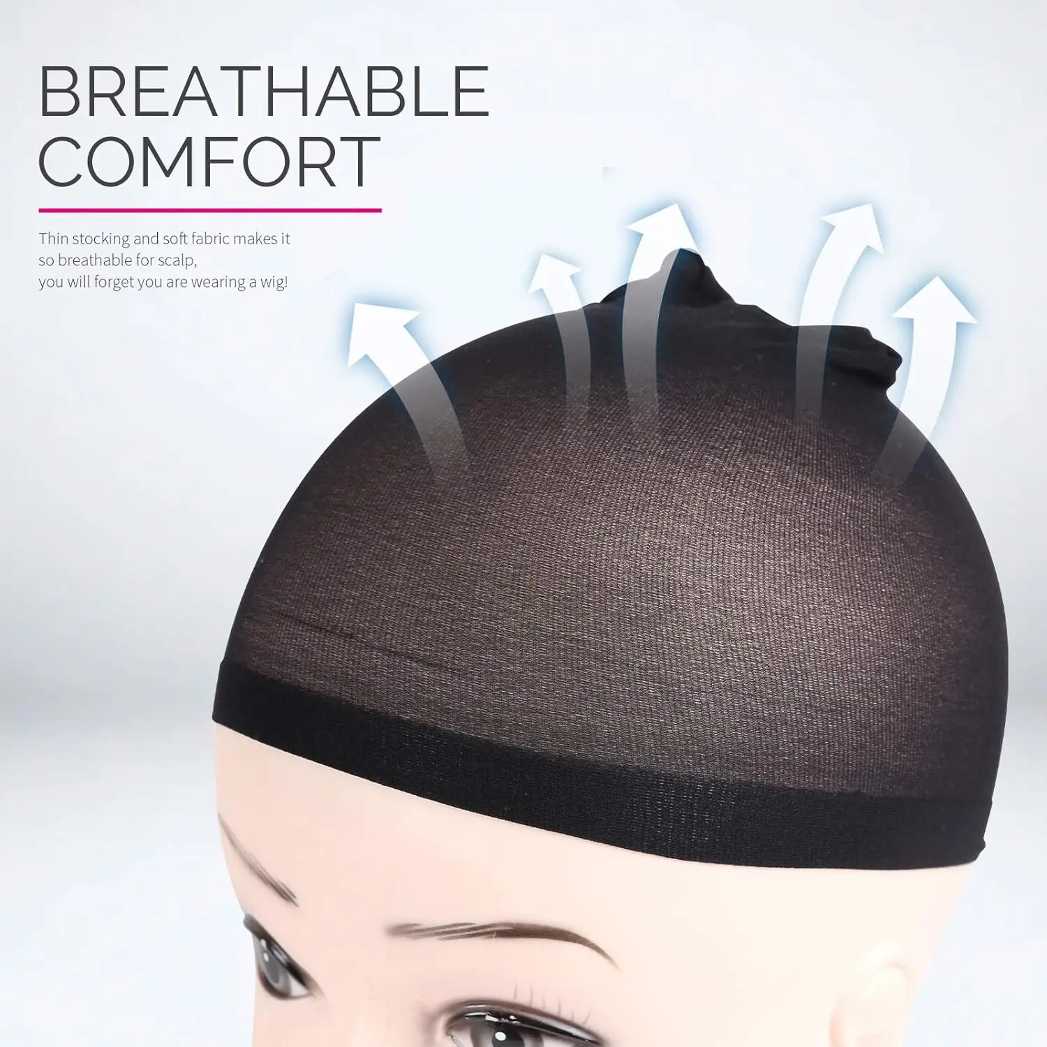 Wig Cap 4PCS Nylon Wig Caps Black Nude Wig Caps for Women Stocking Wig Caps for Halloween Cosplay for Women Men Kids Daily Use thumbnail 4