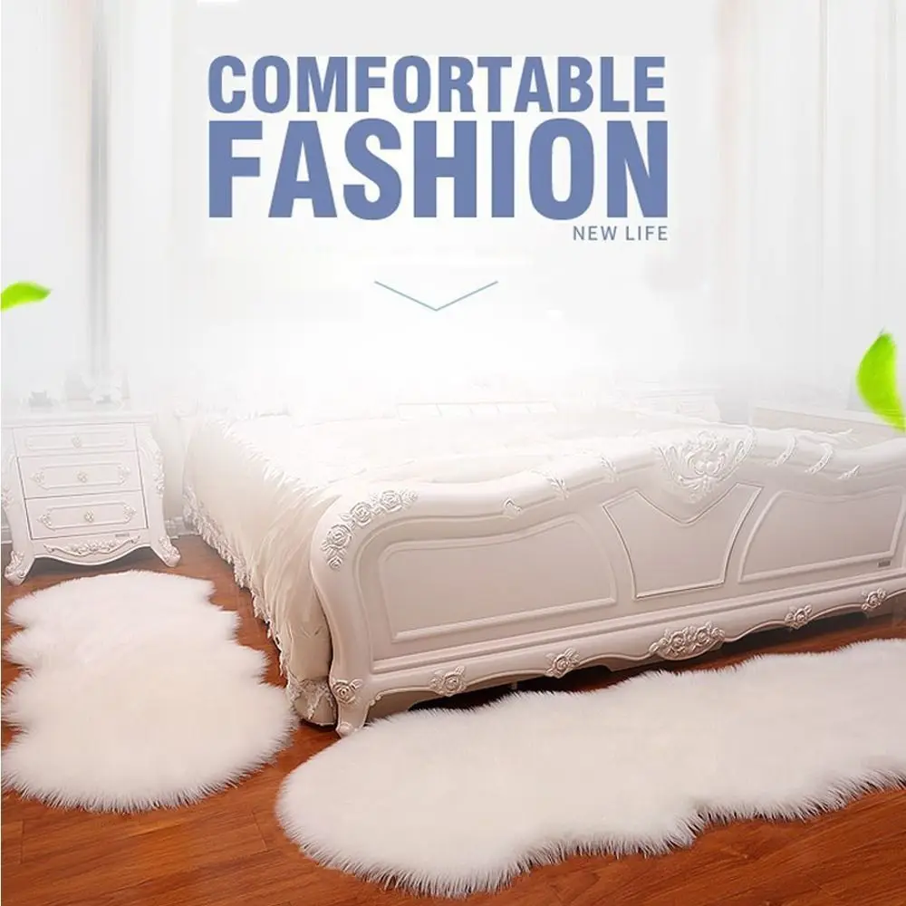 Faux Fluffy Shaggy Rugs Artificial Sheepskin Long Hair Carpet Floor Wool Fluffy Mat Home Decor Non Slip For Living Room Bedroom thumbnail 3