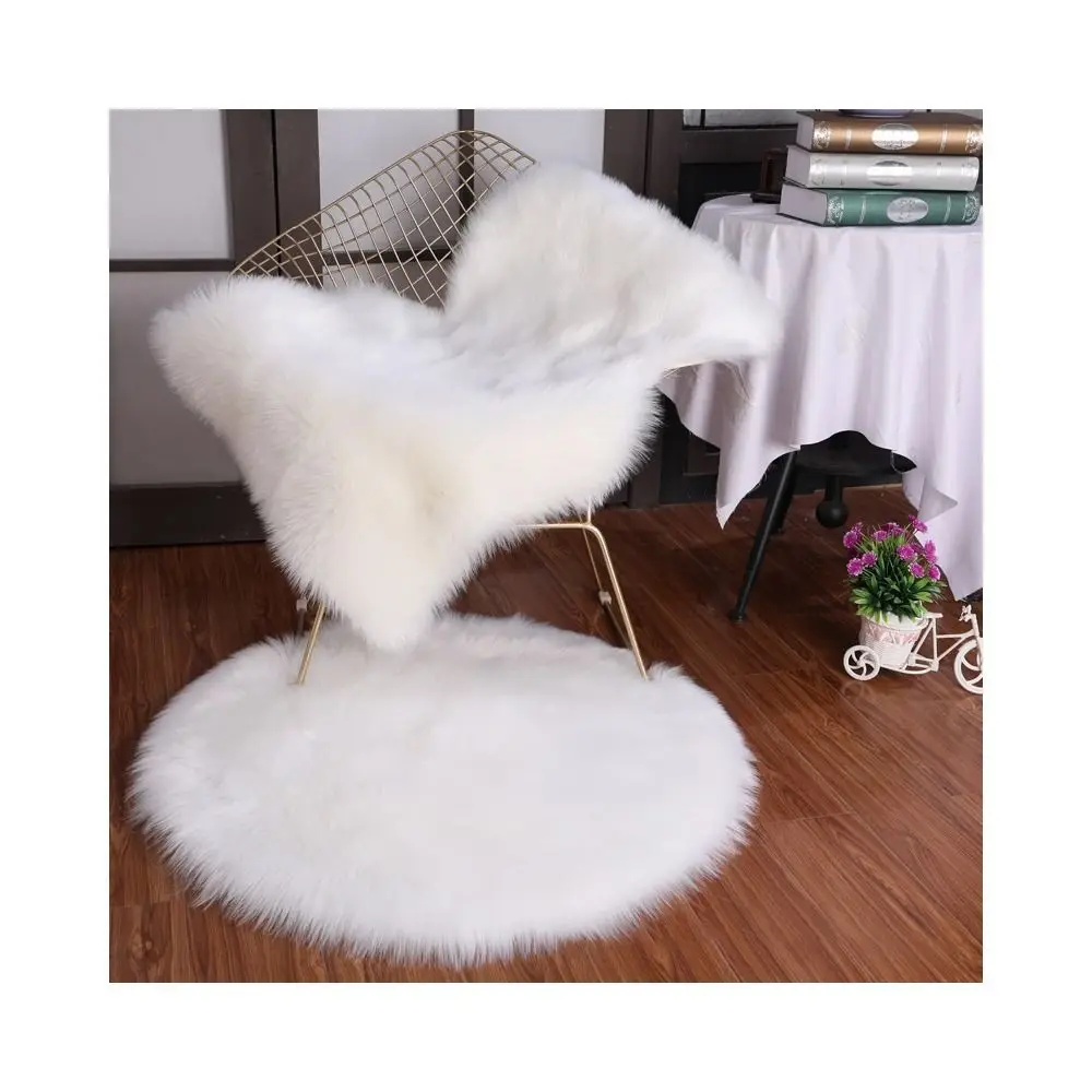 Faux Fluffy Shaggy Rugs Artificial Sheepskin Long Hair Carpet Floor Wool Fluffy Mat Home Decor Non Slip For Living Room Bedroom thumbnail 2