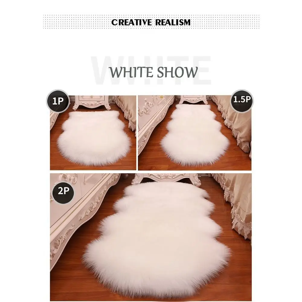 Faux Fluffy Shaggy Rugs Artificial Sheepskin Long Hair Carpet Floor Wool Fluffy Mat Home Decor Non Slip For Living Room Bedroom thumbnail 4