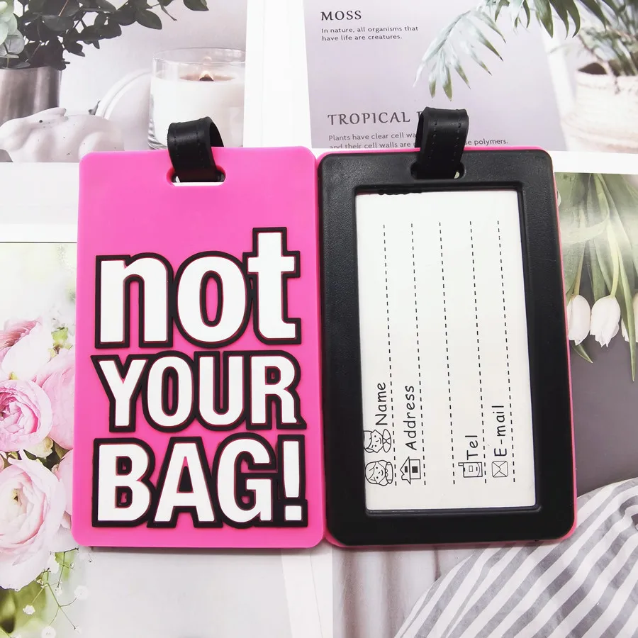 Not Your Bag Letter Luggage Tag Silica Gel Suitcase ID Addres Holder Baggage Boarding Portable Label LT51 thumbnail 2