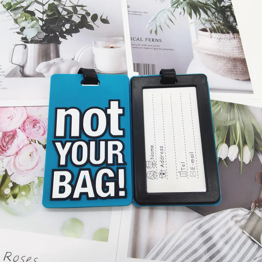 Not Your Bag Letter Luggage Tag Silica Gel Suitcase ID Addres Holder Baggage Boarding Portable Label LT51 thumbnail 4