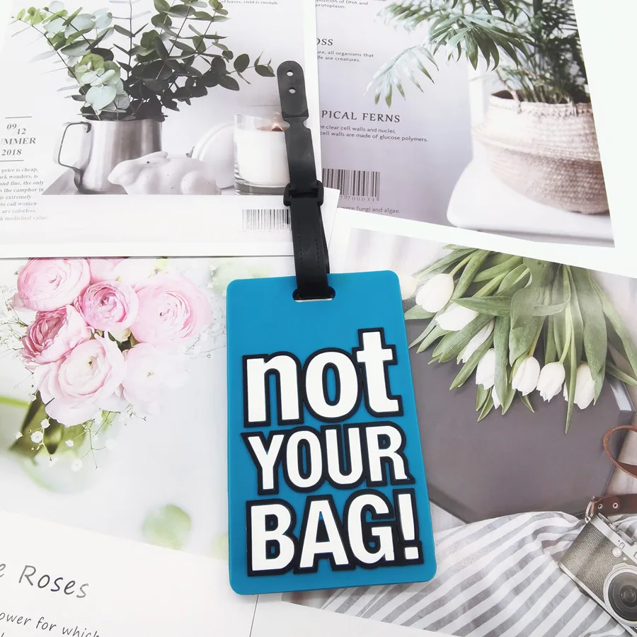 Not Your Bag Letter Luggage Tag Silica Gel Suitcase ID Addres Holder Baggage Boarding Portable Label LT51 thumbnail 5