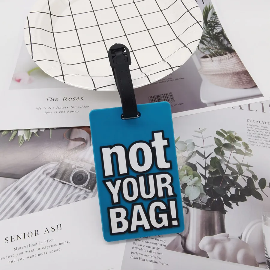 Not Your Bag Letter Luggage Tag Silica Gel Suitcase ID Addres Holder Baggage Boarding Portable Label LT51 thumbnail 3