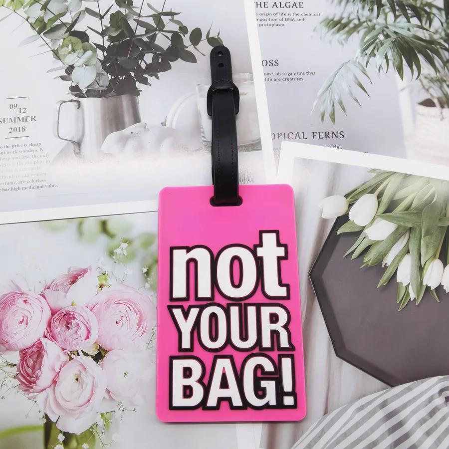 Not Your Bag Letter Luggage Tag Silica Gel Suitcase ID Addres Holder Baggage Boarding Portable Label LT51 thumbnail 6