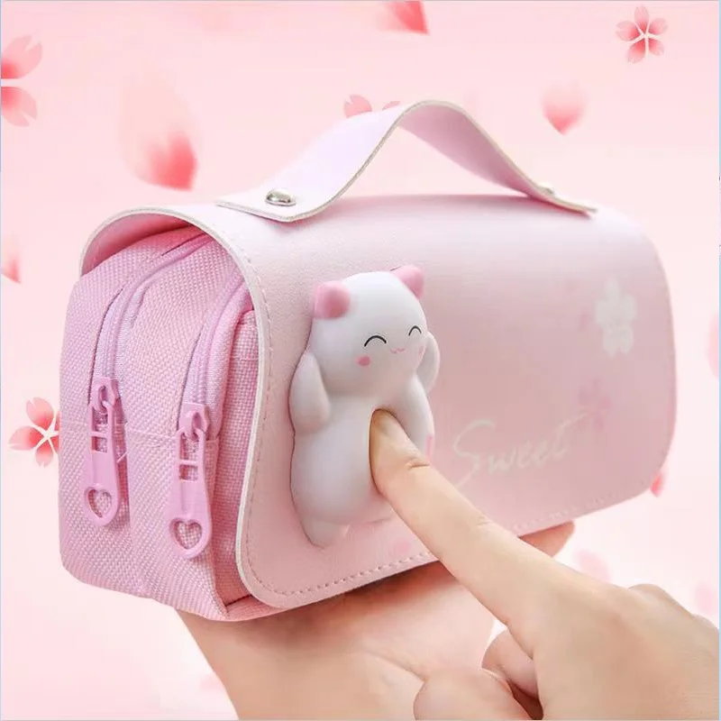 3D Kawaii Pencil Case Pouch Decompressed Pen Bag Cute Waterproof School Supplies Aesthetic Organizer for Girls Boys Stationery thumbnail 2