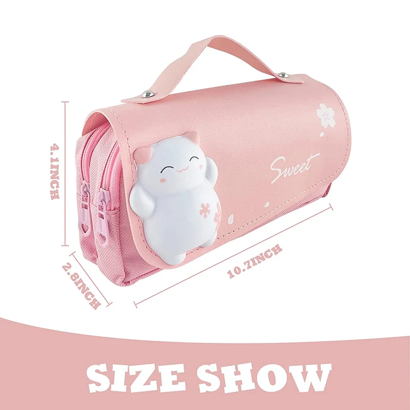 3D Kawaii Pencil Case Pouch Decompressed Pen Bag Cute Waterproof School Supplies Aesthetic Organizer for Girls Boys Stationery thumbnail 5