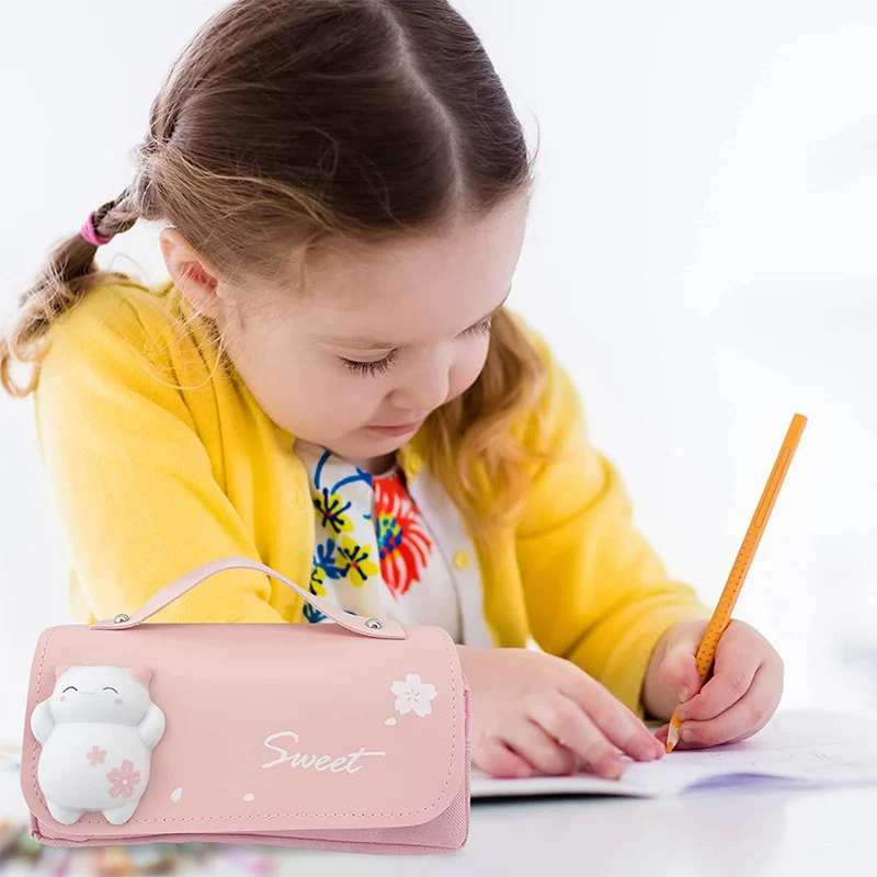 3D Kawaii Pencil Case Pouch Decompressed Pen Bag Cute Waterproof School Supplies Aesthetic Organizer for Girls Boys Stationery thumbnail 4