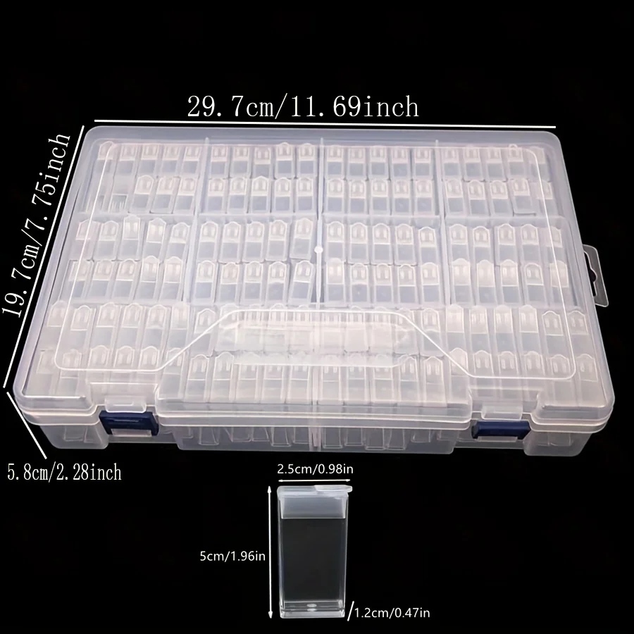 1Pcs124 Grid 5D Diamond Painting Storage Box Diamond Embroidery Tool Accessories Storage Box thumbnail 2