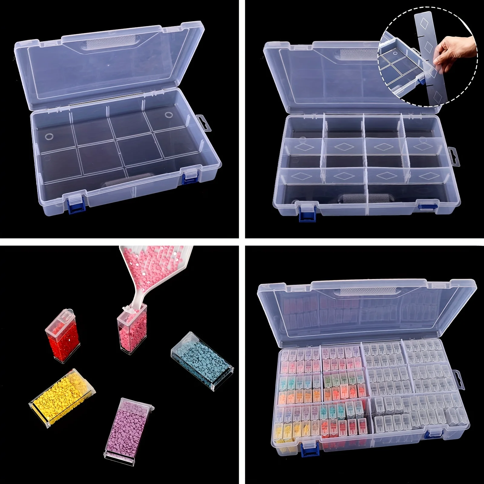 1Pcs124 Grid 5D Diamond Painting Storage Box Diamond Embroidery Tool Accessories Storage Box thumbnail 3
