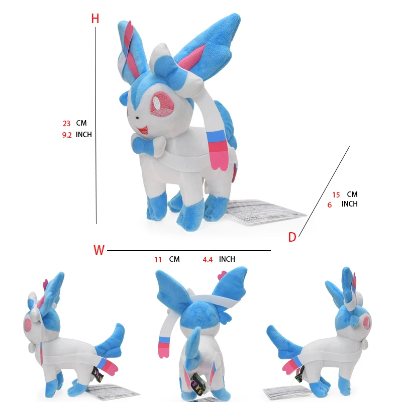 Leafeon Vaporeon Glaceon Sylveon Espeon Umbreon Vaporeon Sylveon Plush Toys Game for Collectible Gift,Soft Plushies Stuffed thumbnail 6