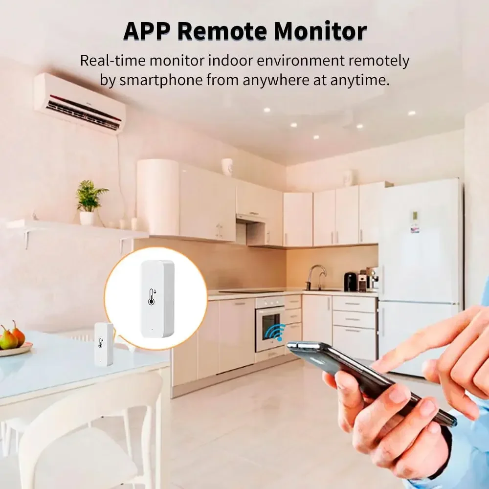 WiFi/Zigbee 3.0 Temperature Humidity Sensor Smart Remote Monitor Thermometer Hygrometer Smart Home Work with Tuya Alexa Google thumbnail 4