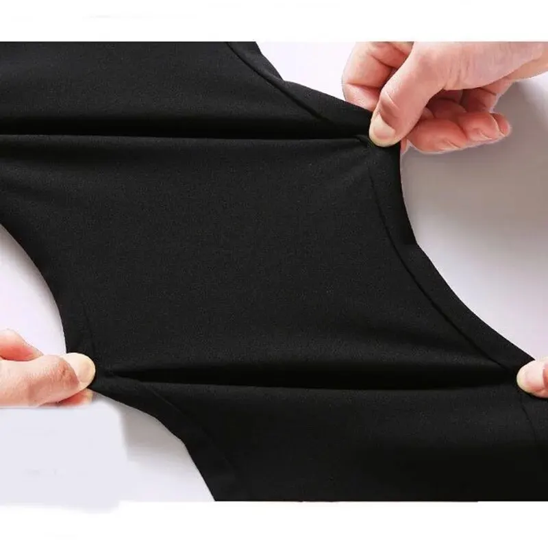 Men's Elastic Straight Pants Business Casual Long Suit Pants Male Formal Trousers Solid Colors Black BLue thumbnail 4