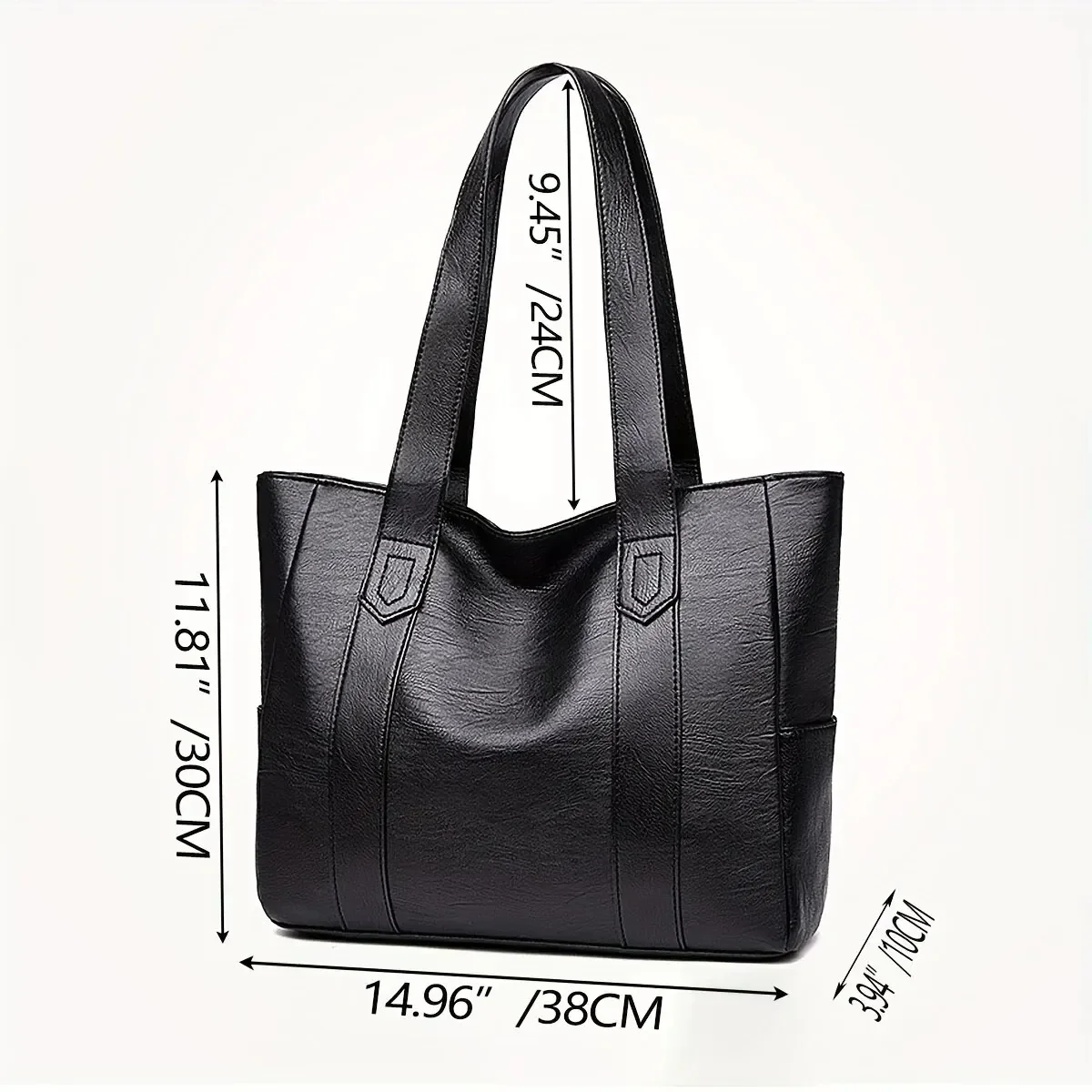 Vintage Ladies Bag Large Capacity Handbag , Vintage Plain Shoulder Bag , Ladies Commuter Casual Handbag thumbnail 4