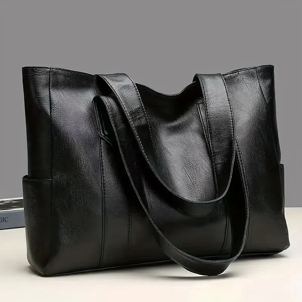 Vintage Ladies Bag Large Capacity Handbag , Vintage Plain Shoulder Bag , Ladies Commuter Casual Handbag