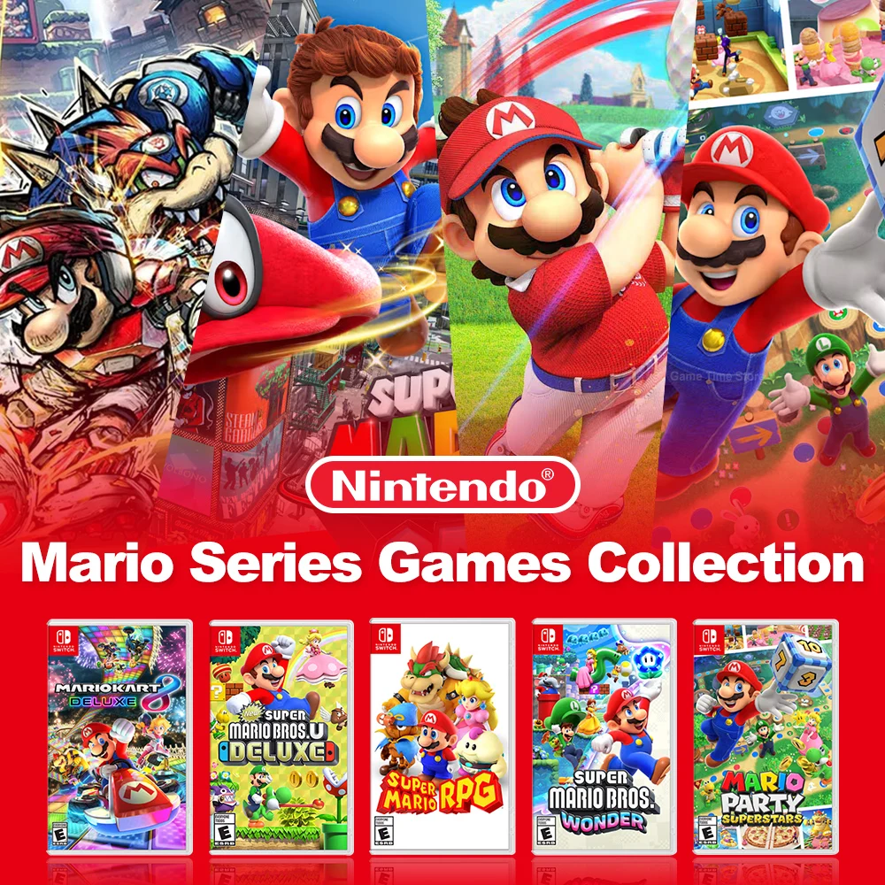 Super Mario Nintendo Switch Games Mario Bros Wonder Kart 8 RPG Mario Strikers Odyssey 3D World Fury U Deluxe Party Superstars