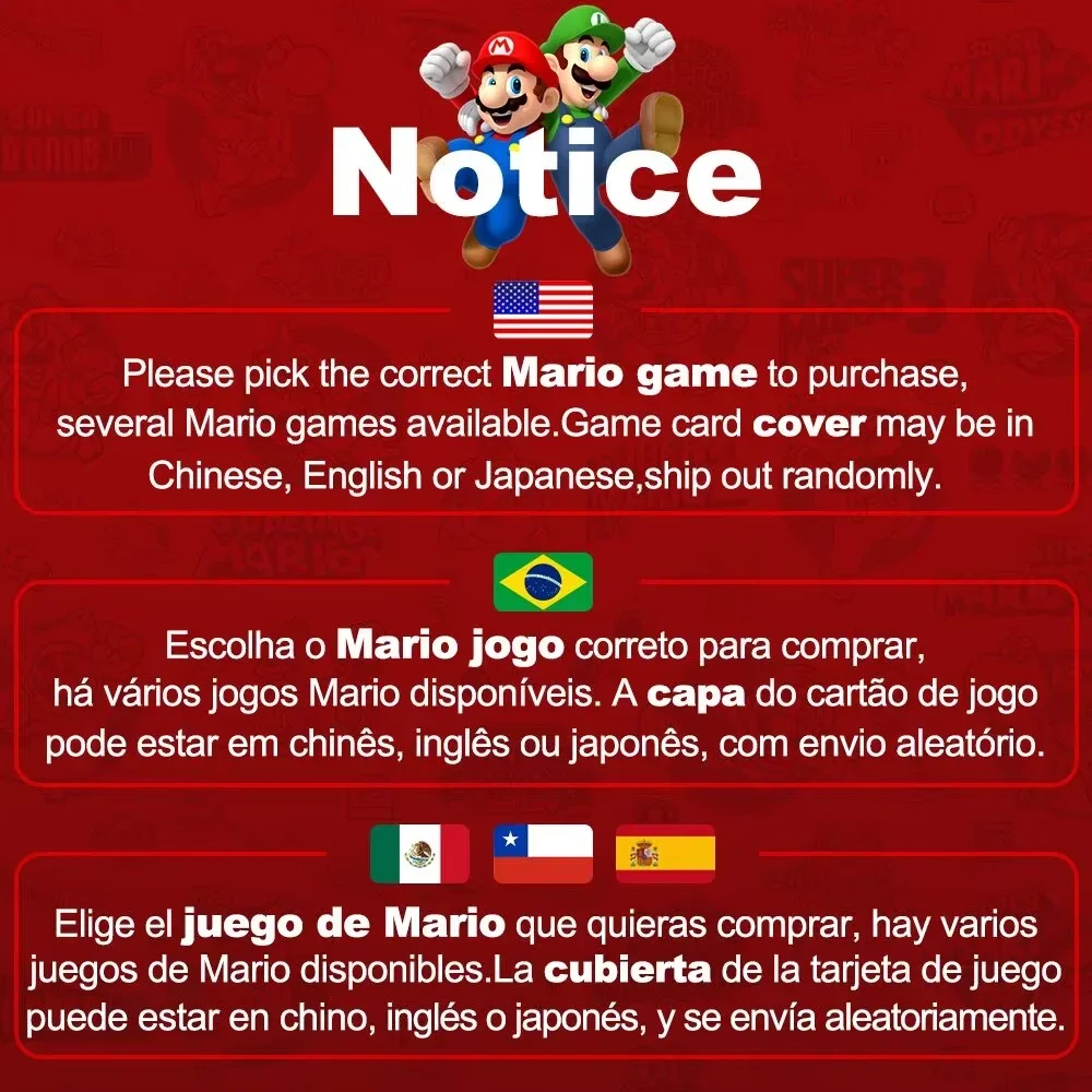 Super Mario Nintendo Switch Games Mario Bros Wonder Kart 8 RPG Mario Strikers Odyssey 3D World Fury U Deluxe Party Superstars thumbnail 2